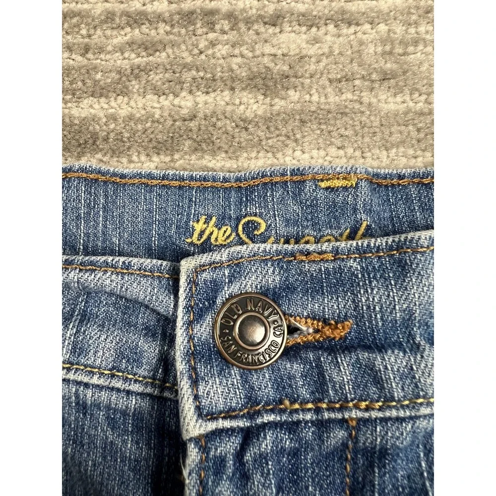 Old Navy Capri Jeans Womens 6 Short Blue The Sweetheart Cuffed Mid Rise Denim